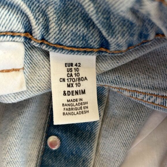 Y imoso Denim distressed Jean skirt, button up front, size 10, NWT - Picture 6 of 8